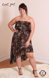 AITNB Leopard Print Strapless Hi-Low Dress (Sizes 12 - 22) *Item ships on November 4th* - Society+ - Society Plus - Plus Size Fashion - 1