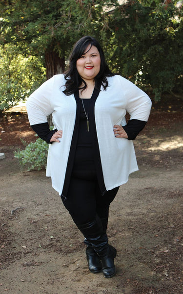 Amanda A. Longline Cardigan (Sizes 24 -32) - Society+ - Society Plus - Plus Size Fashion - 1