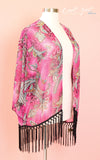 Cool Gal Blue Paisley Print Chiffon Cardigan - Fuchsia (SIzes 16 - 26) ** Ships out Nov 4th** - Society+ - Society Plus - Plus Size Fashion - 4
