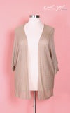 Cool Gal Blue Knitted Cardigan - Khaki (Sizes 14 - 18) - Society+ - Society Plus - Plus Size Fashion - 1