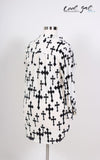 Cool Gal Cross Print Top (Sizes 18 - 22) - Society+ - Society Plus - Plus Size Fashion - 2