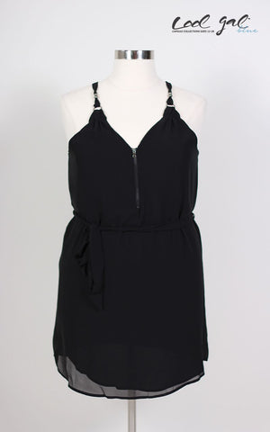 Cool Gal Chiffon Dress - Black (Sizes 14 - 28) *Item ships on Nov. 5th* - Society+ - Society Plus - Plus Size Fashion - 1