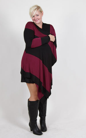 Color Block Waterfall Cardigan (Sizes 16 - 22) - Society+ - Society Plus - Plus Size Fashion - 1