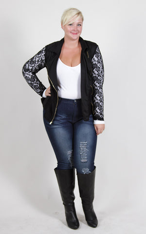 Alessandra Laced Jacket (Sizes 16 - 22) - Society+ - Society Plus - Plus Size Fashion - 1