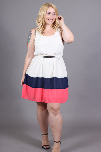 Cool Gal Color Block Dress (Sizes 16 - 20) *Item ships November 3rd* - Society+ - Society Plus - Plus Size Fashion - 1