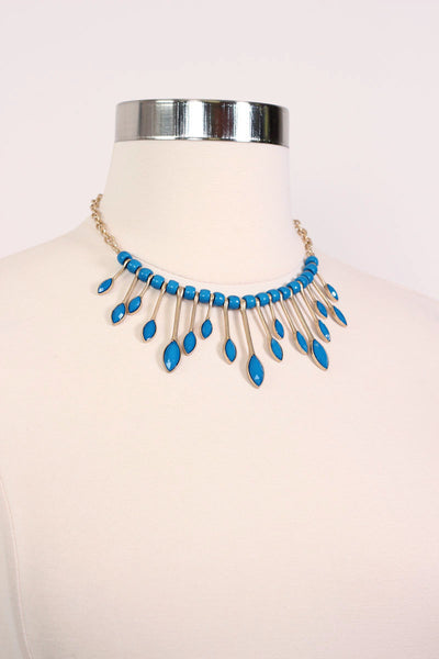 Cool Gal Beaded Statement Necklace -  Teal - Society+ - Society Plus - Plus Size Fashion - 1
