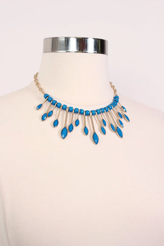 Cool Gal Beaded Statement Necklace -  Teal - Society+ - Society Plus - Plus Size Fashion - 1