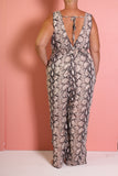 Assa Cisse Snake Print Jumpsuit (Sizes 16 - 20) - Society+ - Society Plus - Plus Size Fashion - 1