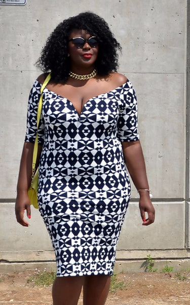 Assa Cisse Fitted Sweetheart Dress (Sizes 12 - 16) - Society+ - Society Plus - Plus Size Fashion - 1