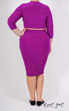 Cool Gal 2-Piece Body Con Dress - Magenta (Sizes 16 - 20) - Society+ - Society Plus - Plus Size Fashion - 2