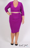Cool Gal 2-Piece Body Con Dress - Magenta (Sizes 16 - 20) - Society+ - Society Plus - Plus Size Fashion - 1